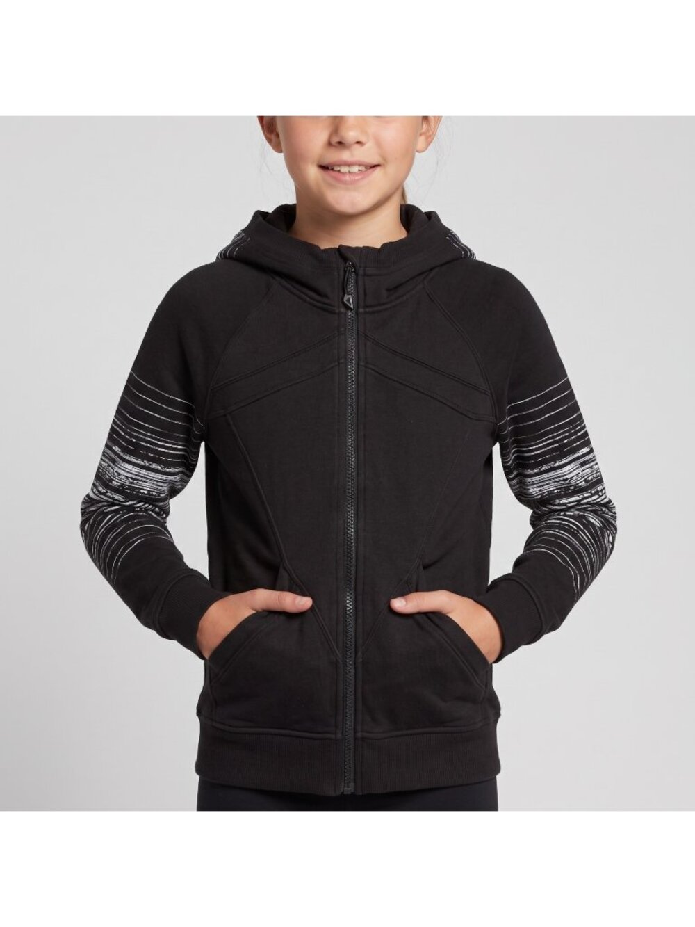 Ivivva by Lululemon Girl's Hoodie Sweatshirt Top in Black Stellar Seeker size 10